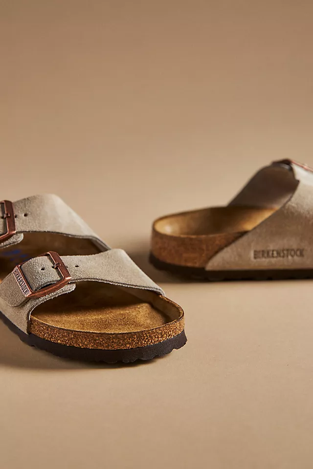 Birkenstock Arizona Suede Soft Footbed Sandals TAUPE