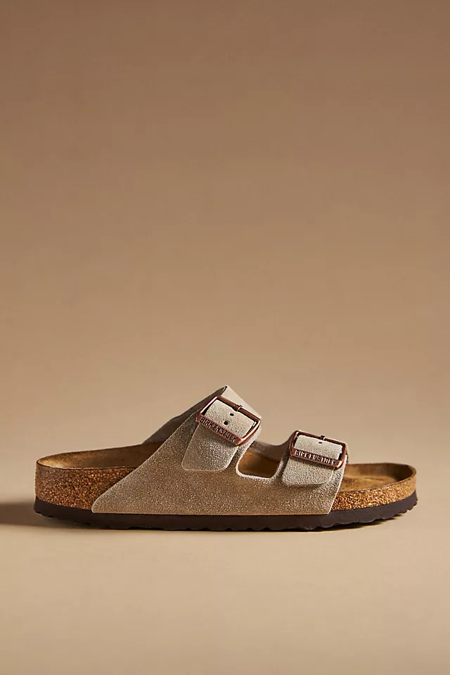 Birkenstock Arizona Suede Soft Footbed Sandals TAUPE