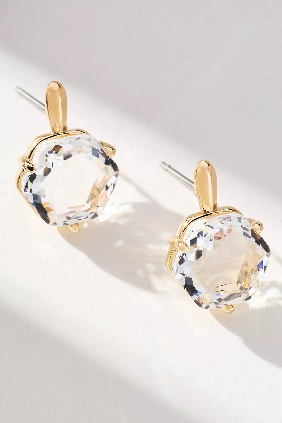 Hexagon Stone Post Earrings