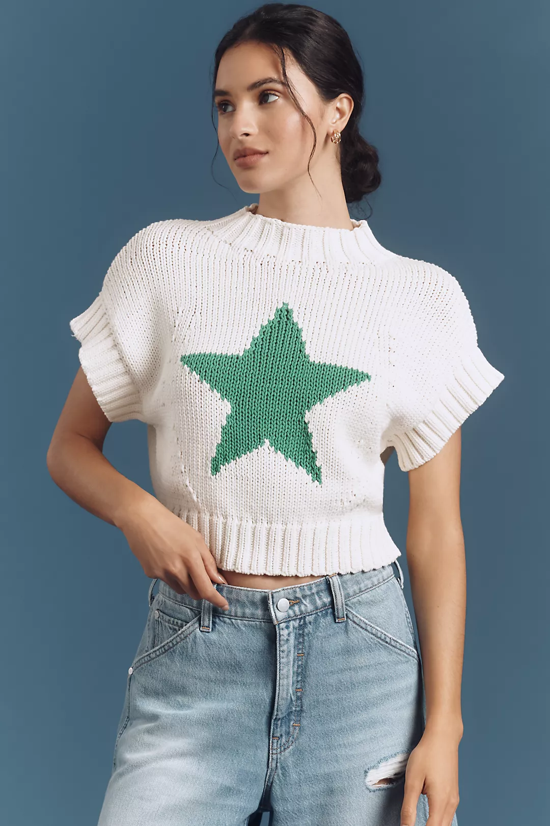 The Pippa Mock-Neck Sweater by Maeve: Extended Shoulder Edition