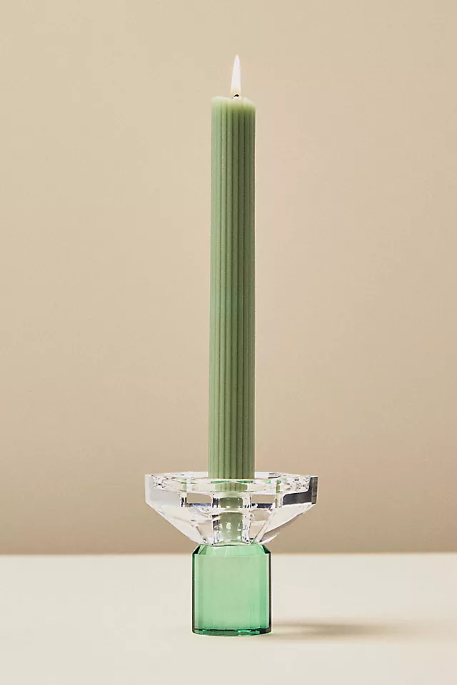 Cut Glass Candle Holder