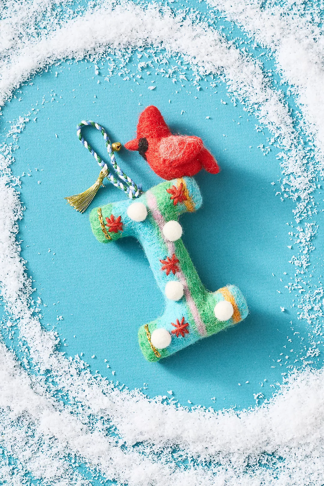 Forest Friends Monogram Wool Felt Ornament