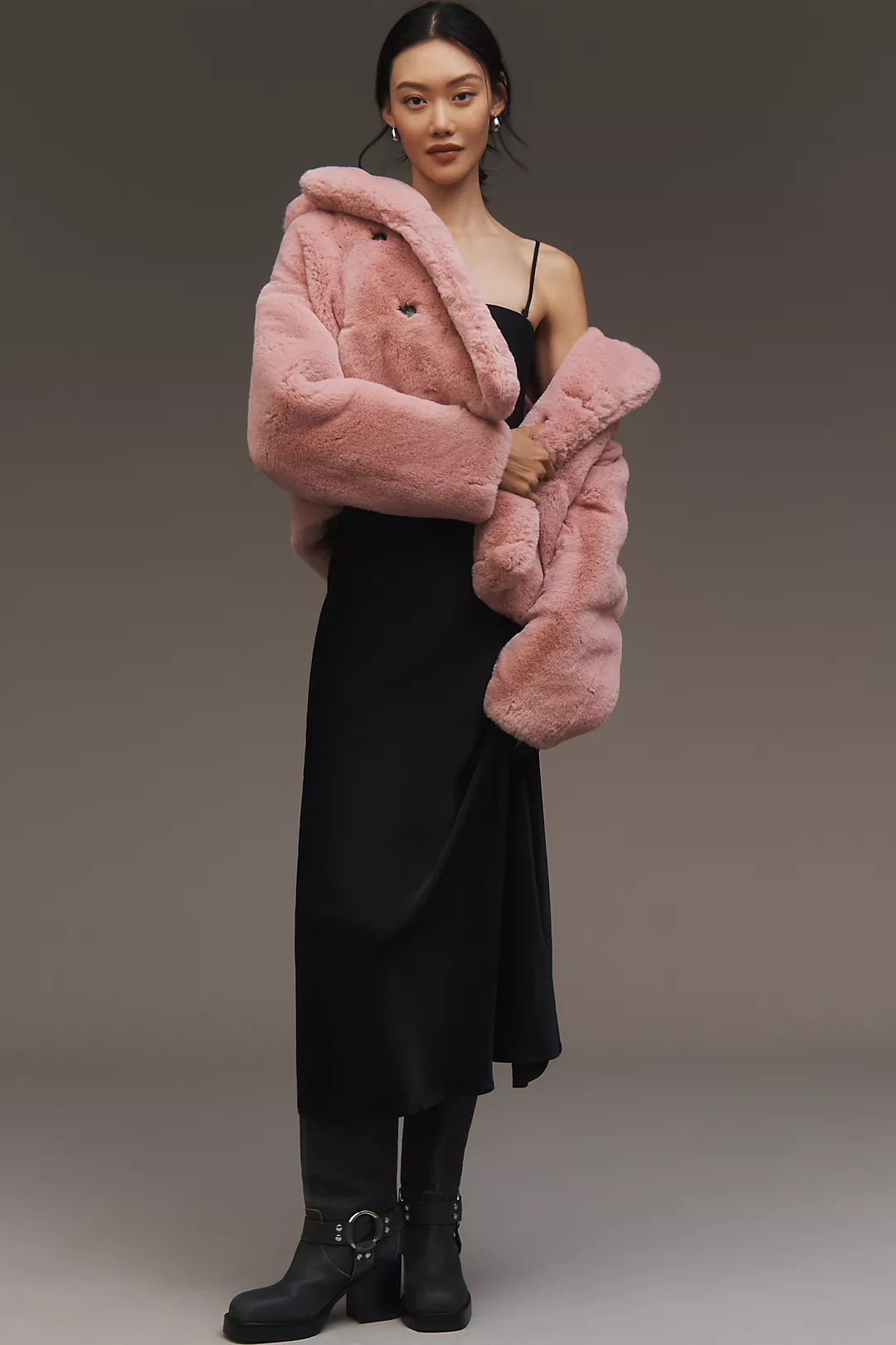 Noize Loretta Faux-Fur Crop Jacket