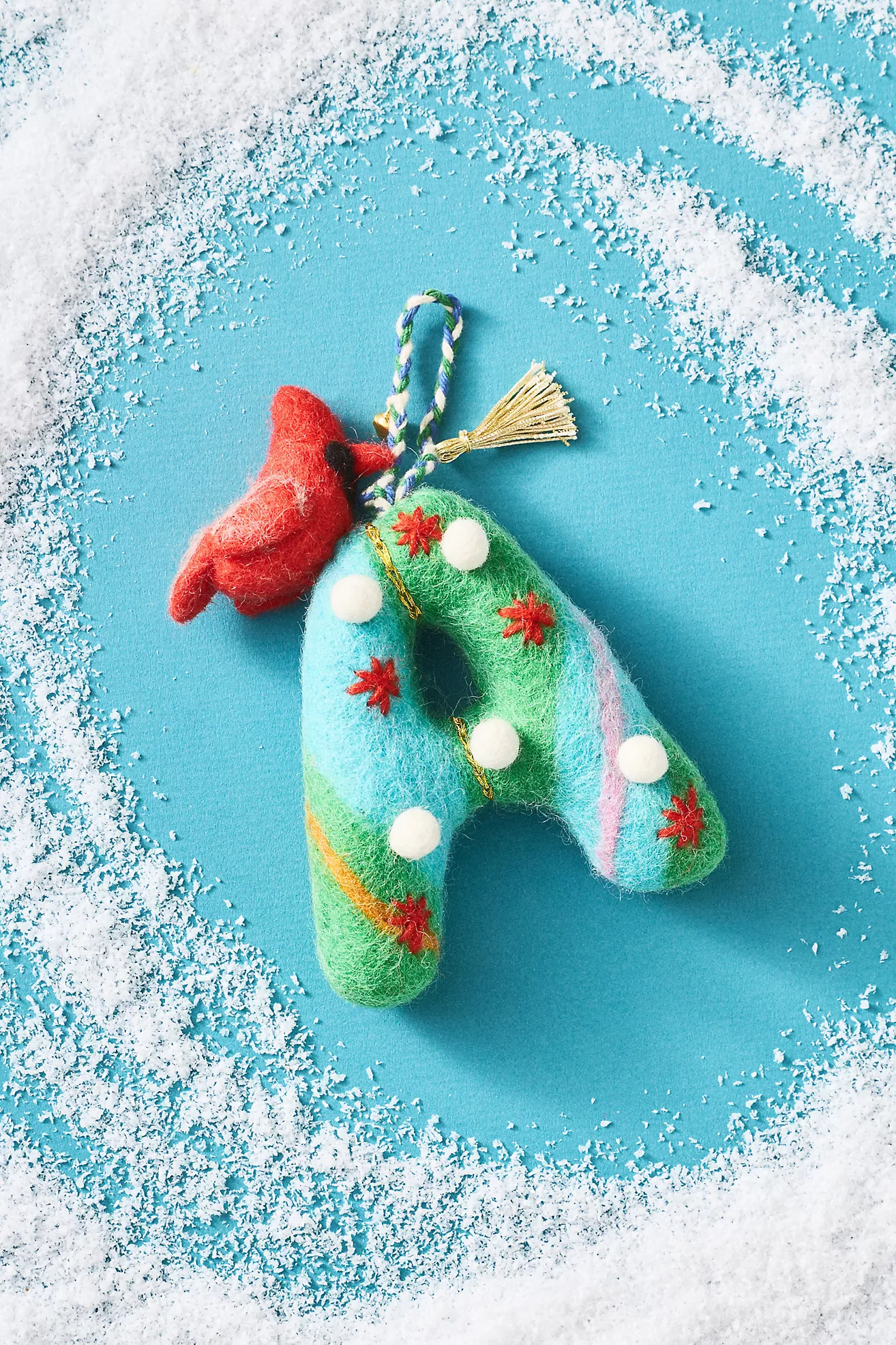 Forest Friends Monogram Wool Felt Ornament