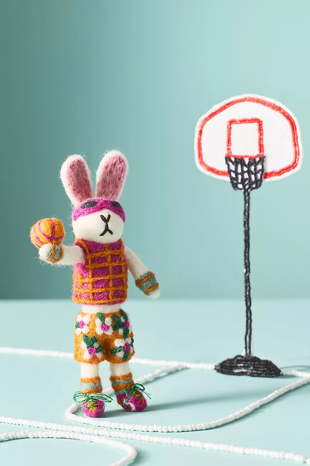 Sporty Bunny Felt Ornament
