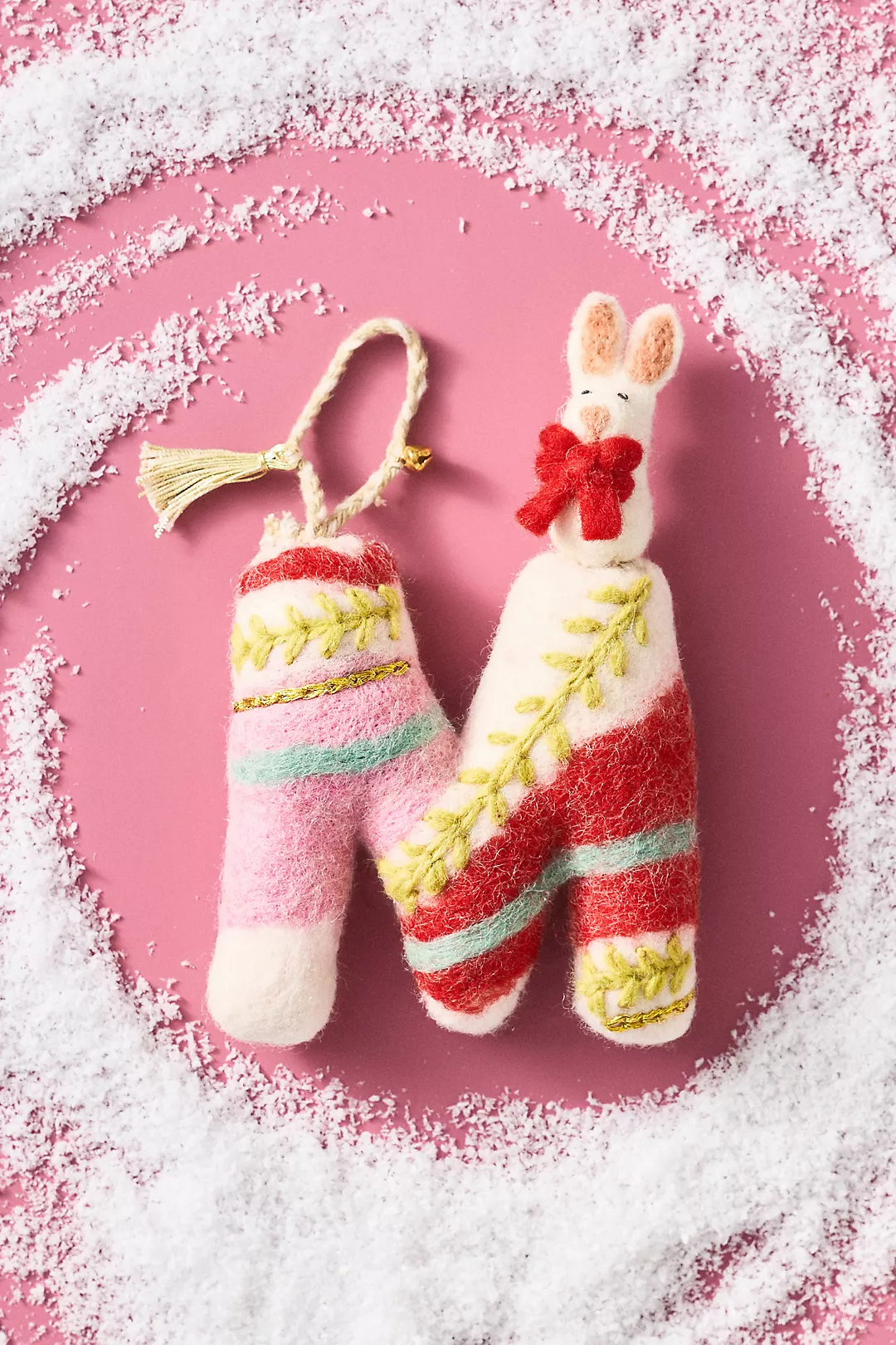 Forest Friends Monogram Wool Felt Ornament