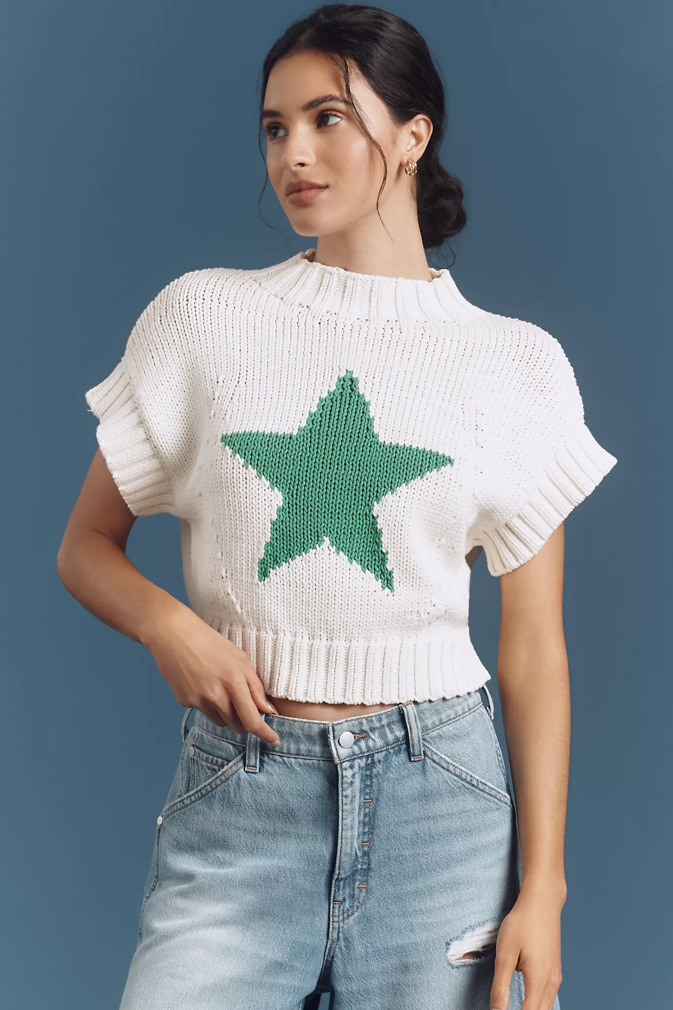 The Pippa Mock-Neck Sweater by Maeve: Extended Shoulder Edition