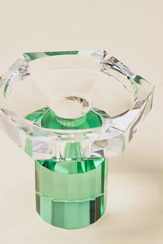 Cut Glass Candle Holder