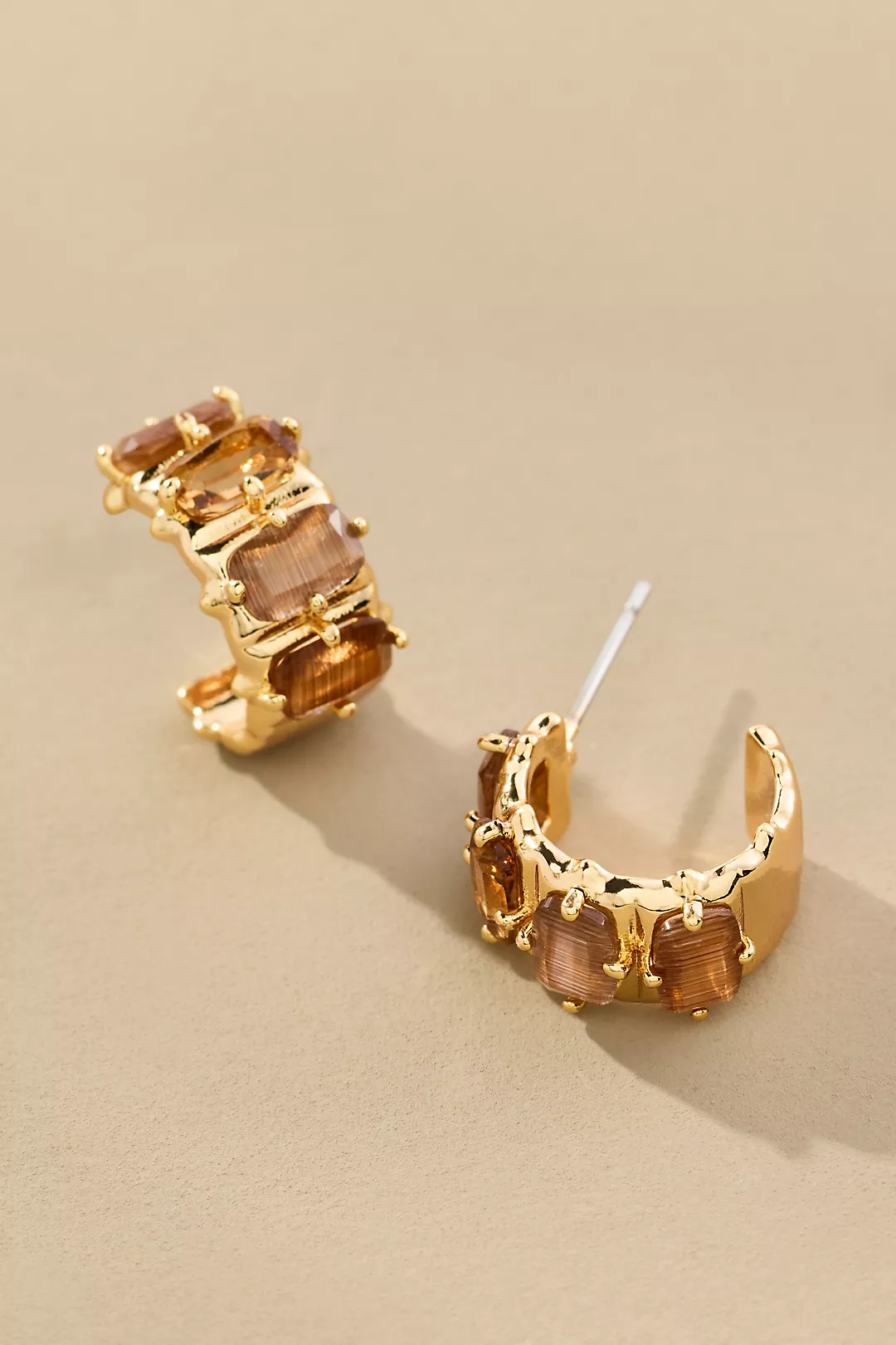 Crystal Baguette Huggie Hoop Earrings