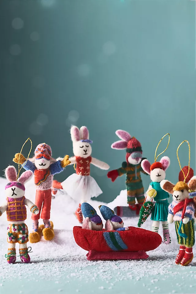 Sporty Bunny Felt Ornament