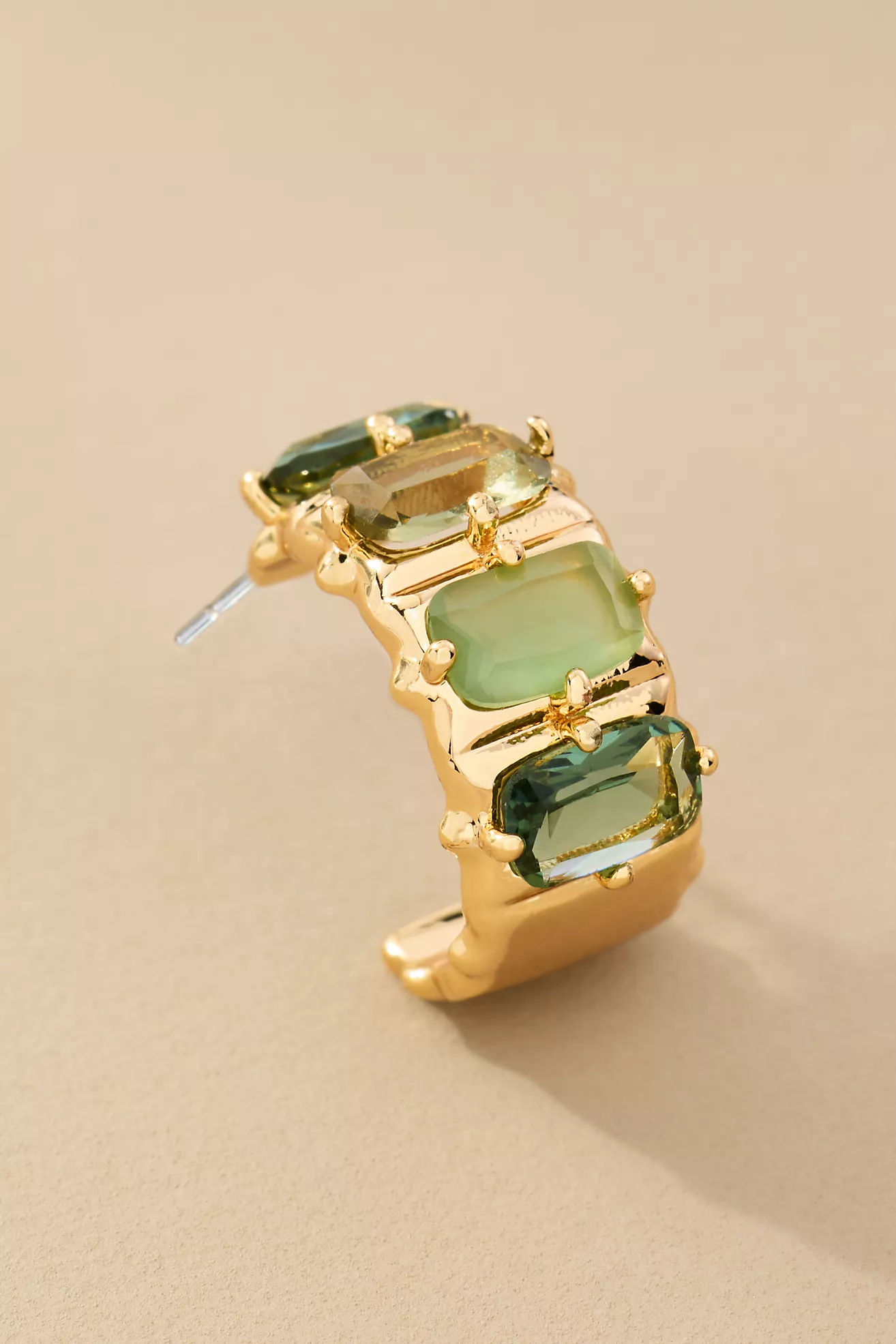 Crystal Baguette Huggie Hoop Earrings