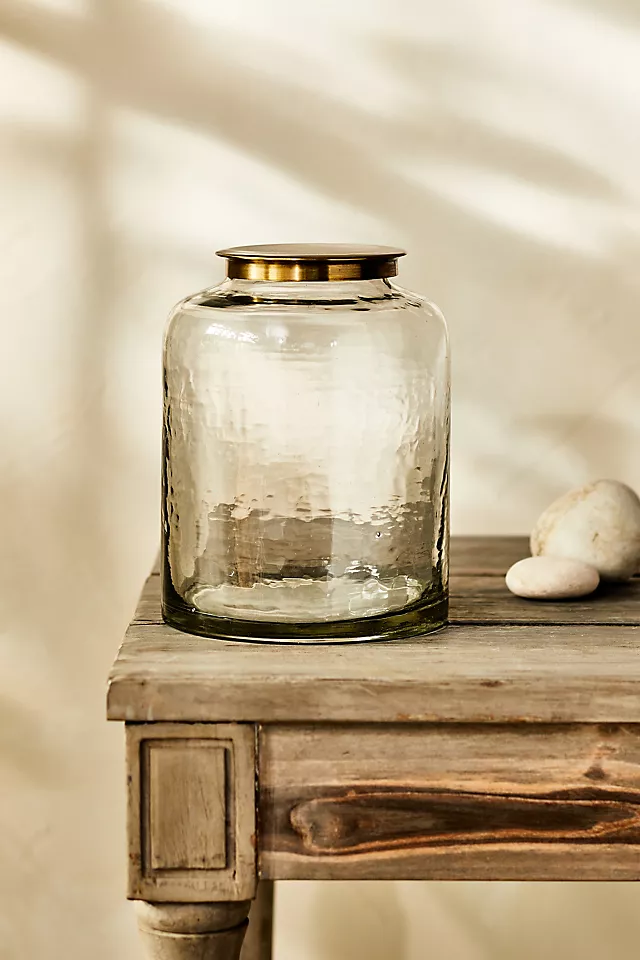 Hammered Glass Terrarium with Lid