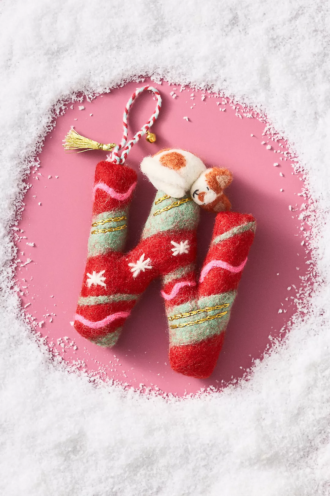 Forest Friends Monogram Wool Felt Ornament