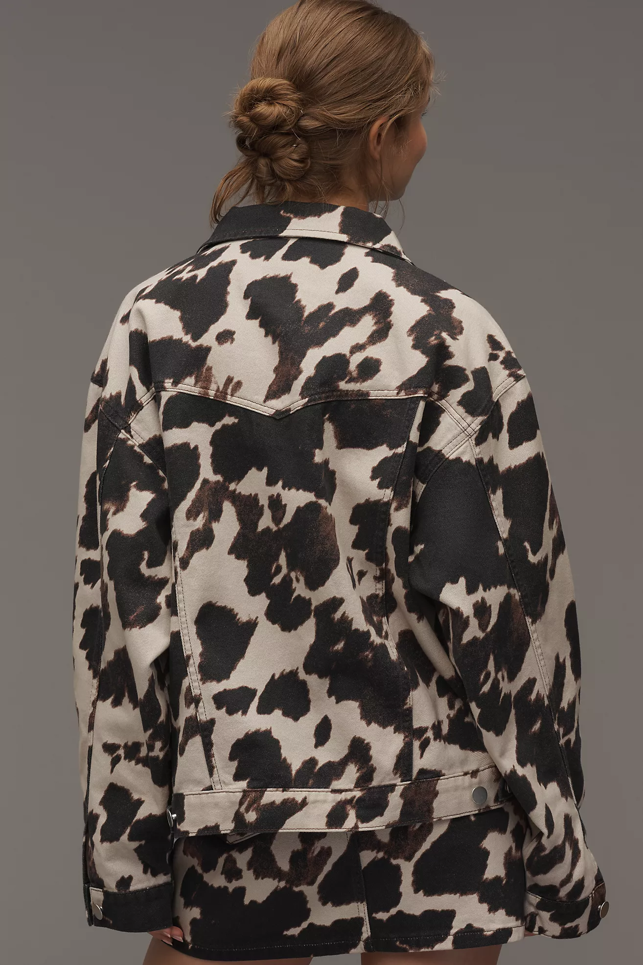 Pilcro Cow-Print Trucker Jacket