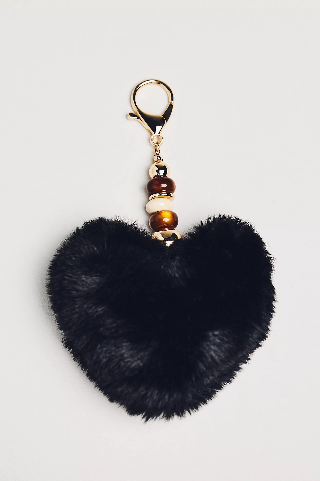 Faux-Fur Heart Bag Charm
