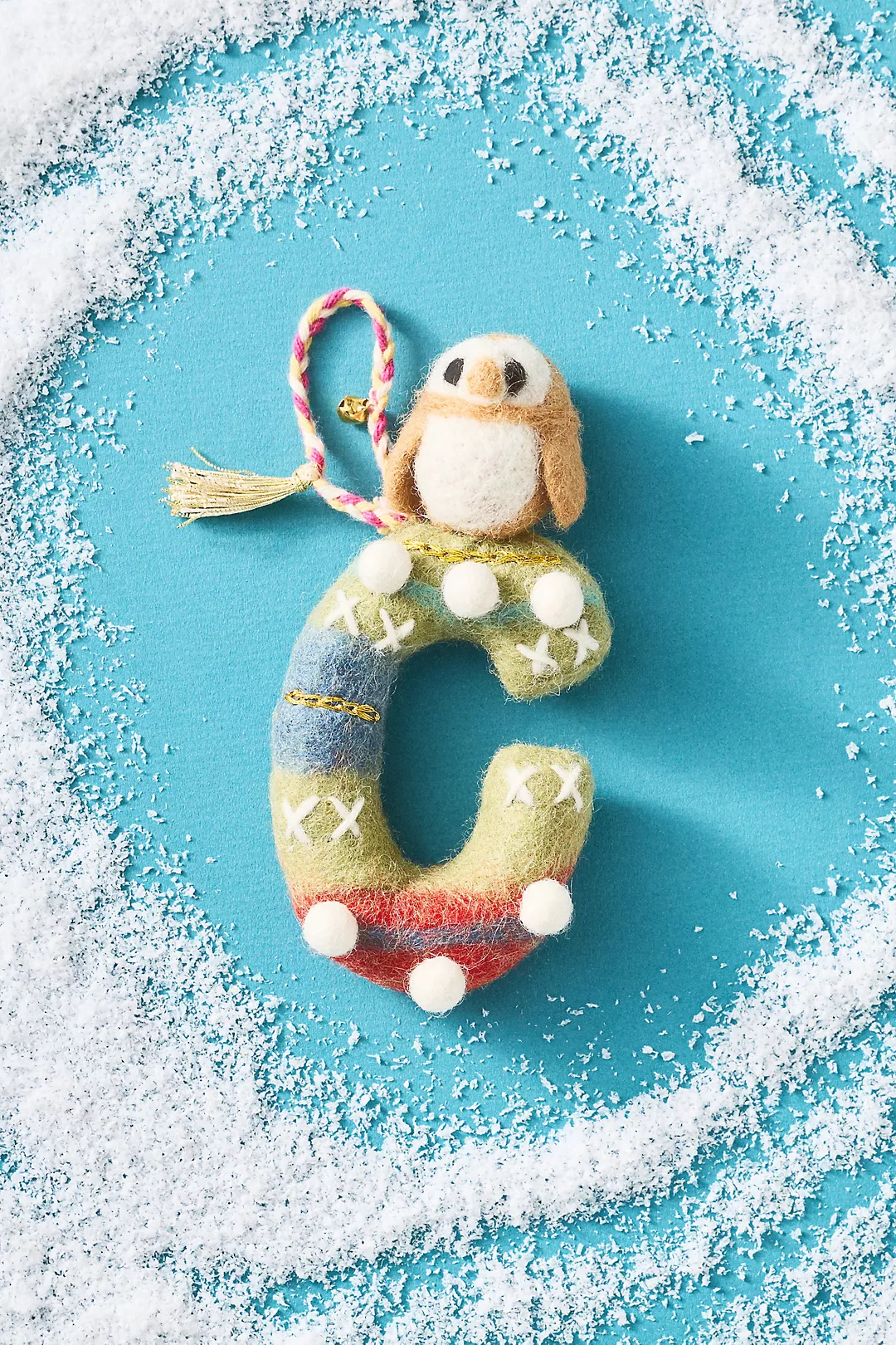 Forest Friends Monogram Wool Felt Ornament