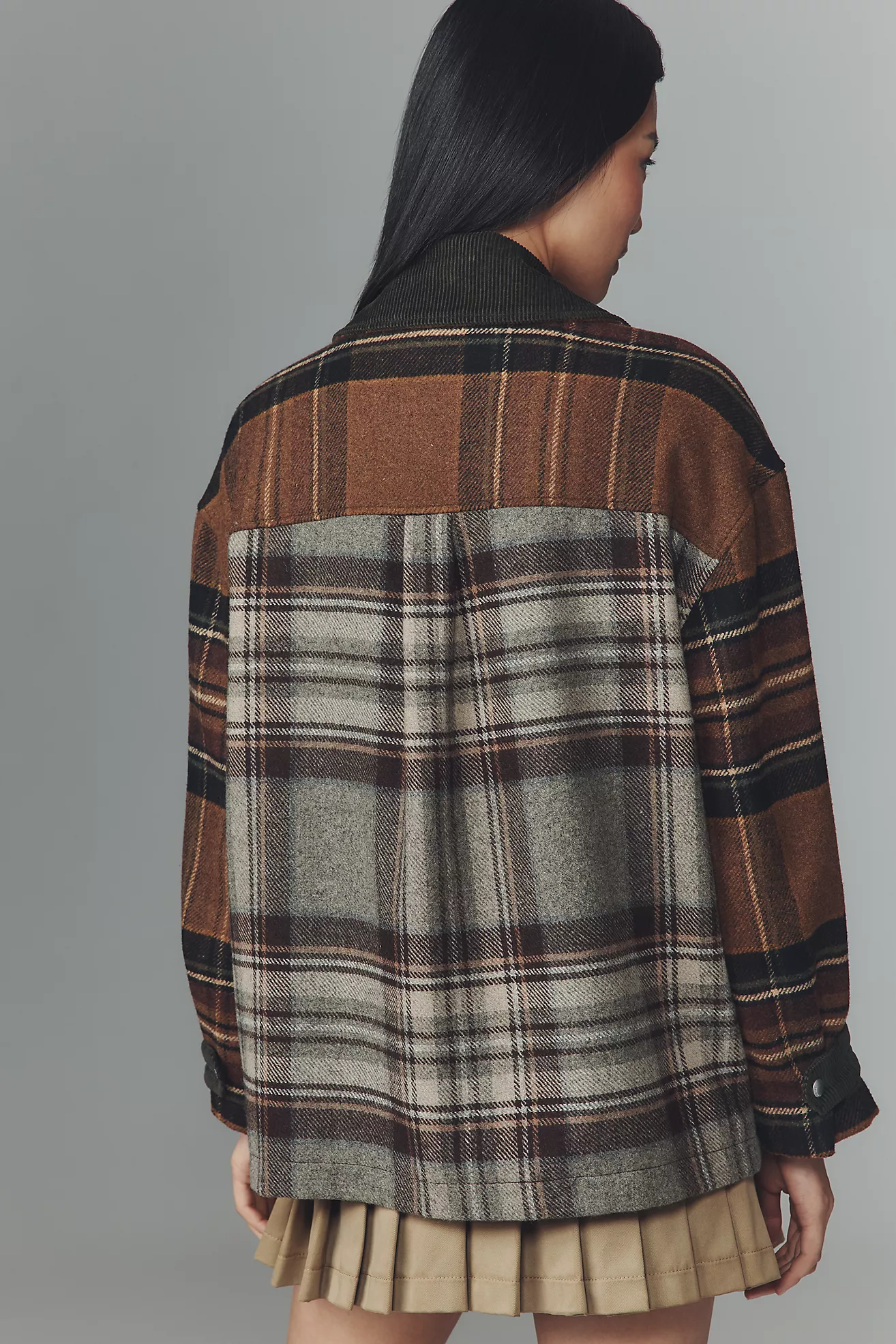 BLANKNYC Situationship Plaid Shirt Jacket