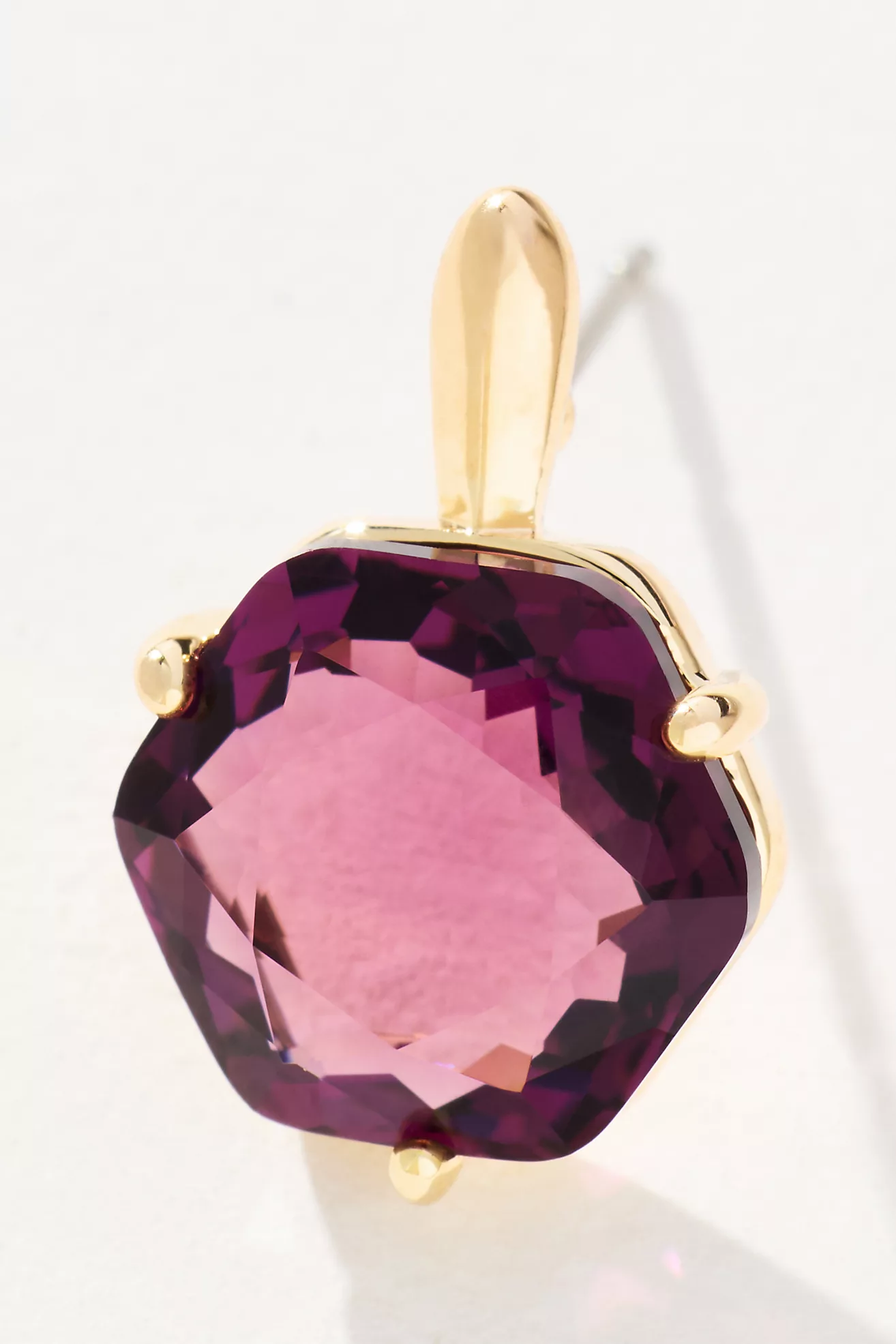 Hexagon Stone Post Earrings