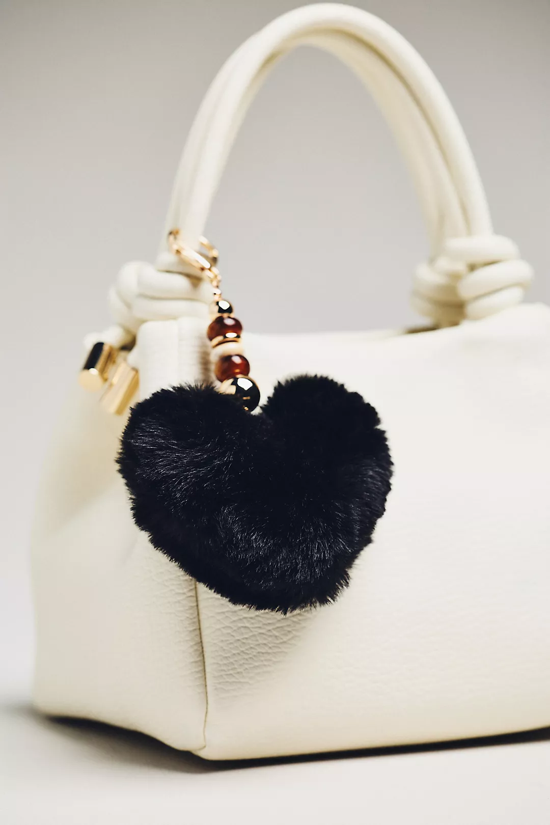 Faux-Fur Heart Bag Charm
