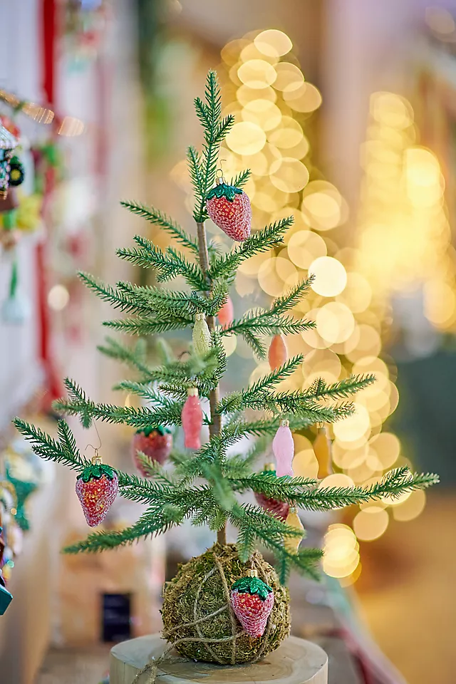 Moss Ball Mini Faux Fir Tree