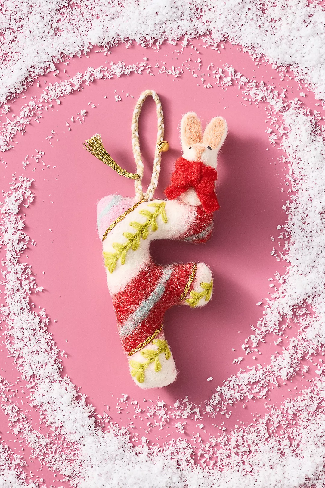 Forest Friends Monogram Wool Felt Ornament