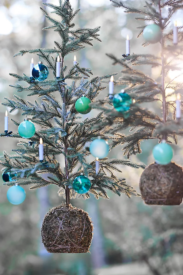 Moss Ball Mini Faux Fir Tree