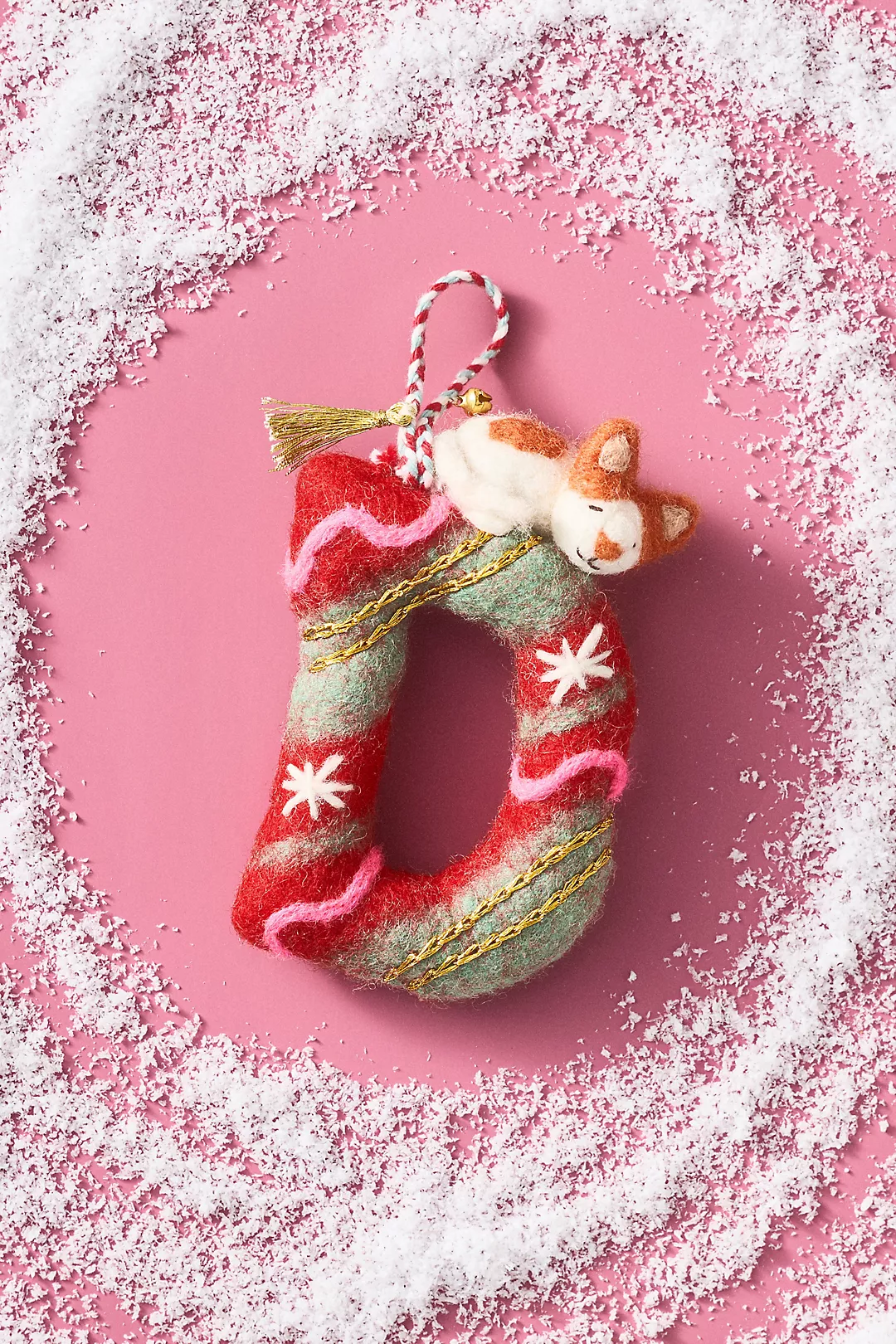 Forest Friends Monogram Wool Felt Ornament