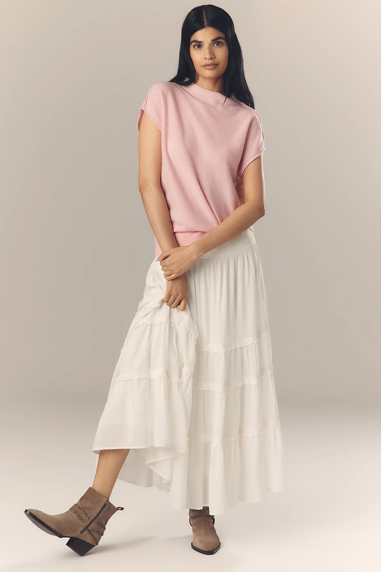 By Anthropologie Mock-Neck Cashmere Sweater Tee