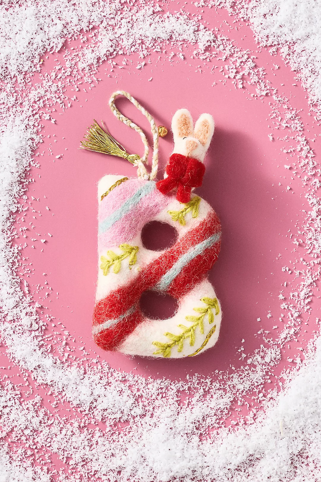 Forest Friends Monogram Wool Felt Ornament