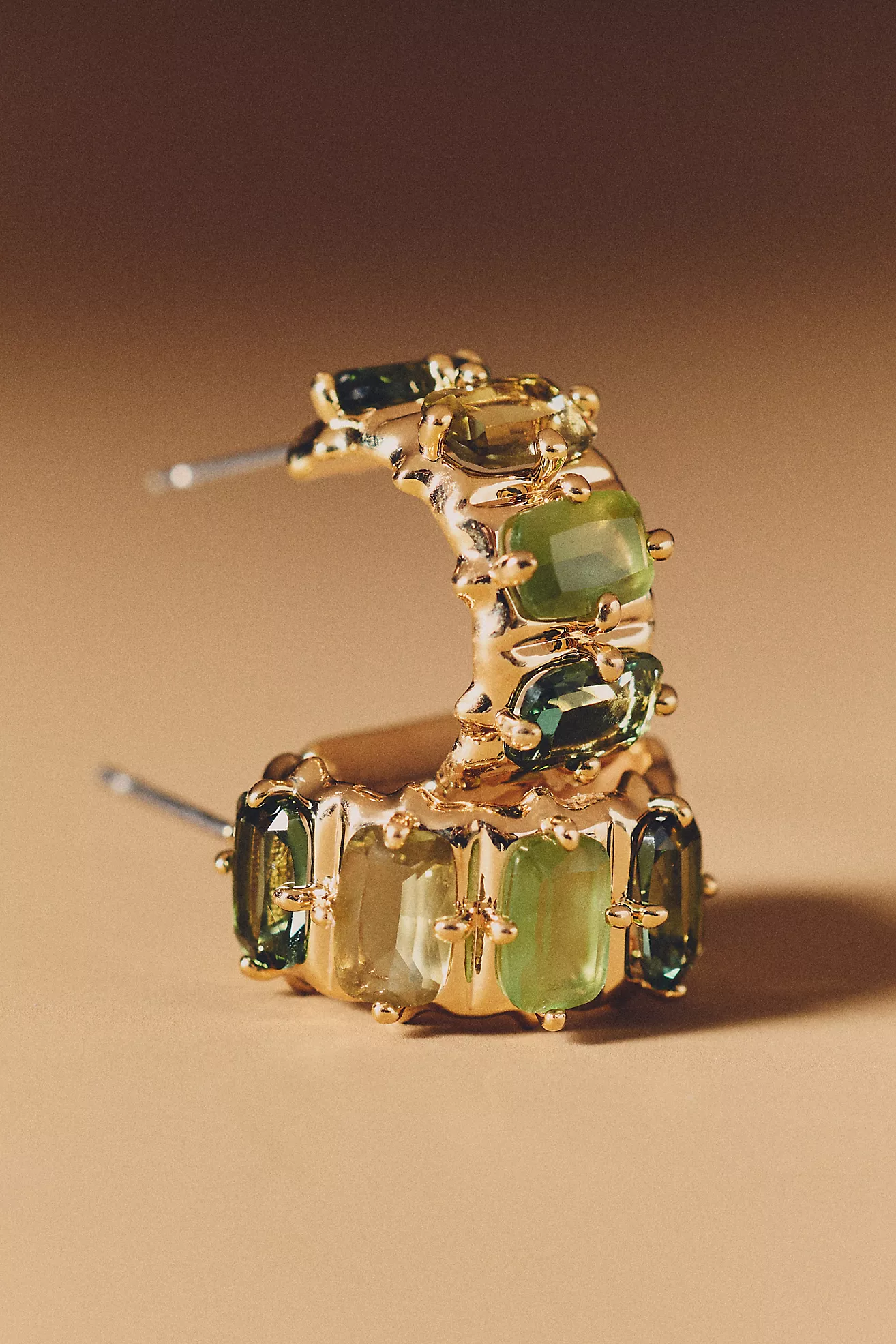 Crystal Baguette Huggie Hoop Earrings