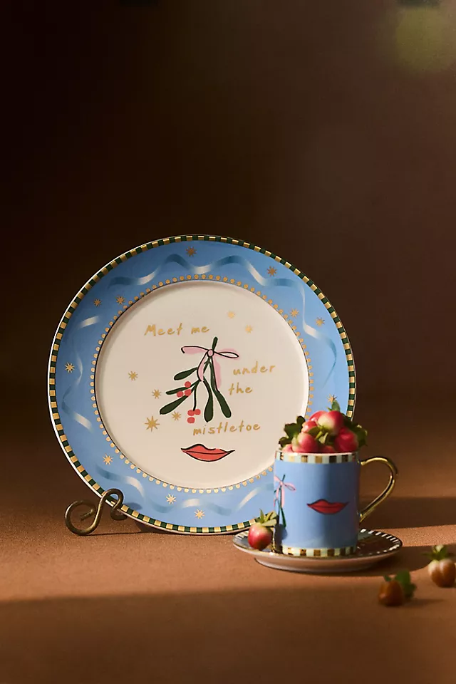 Caroline Stoneware Holiday Dessert Plate
