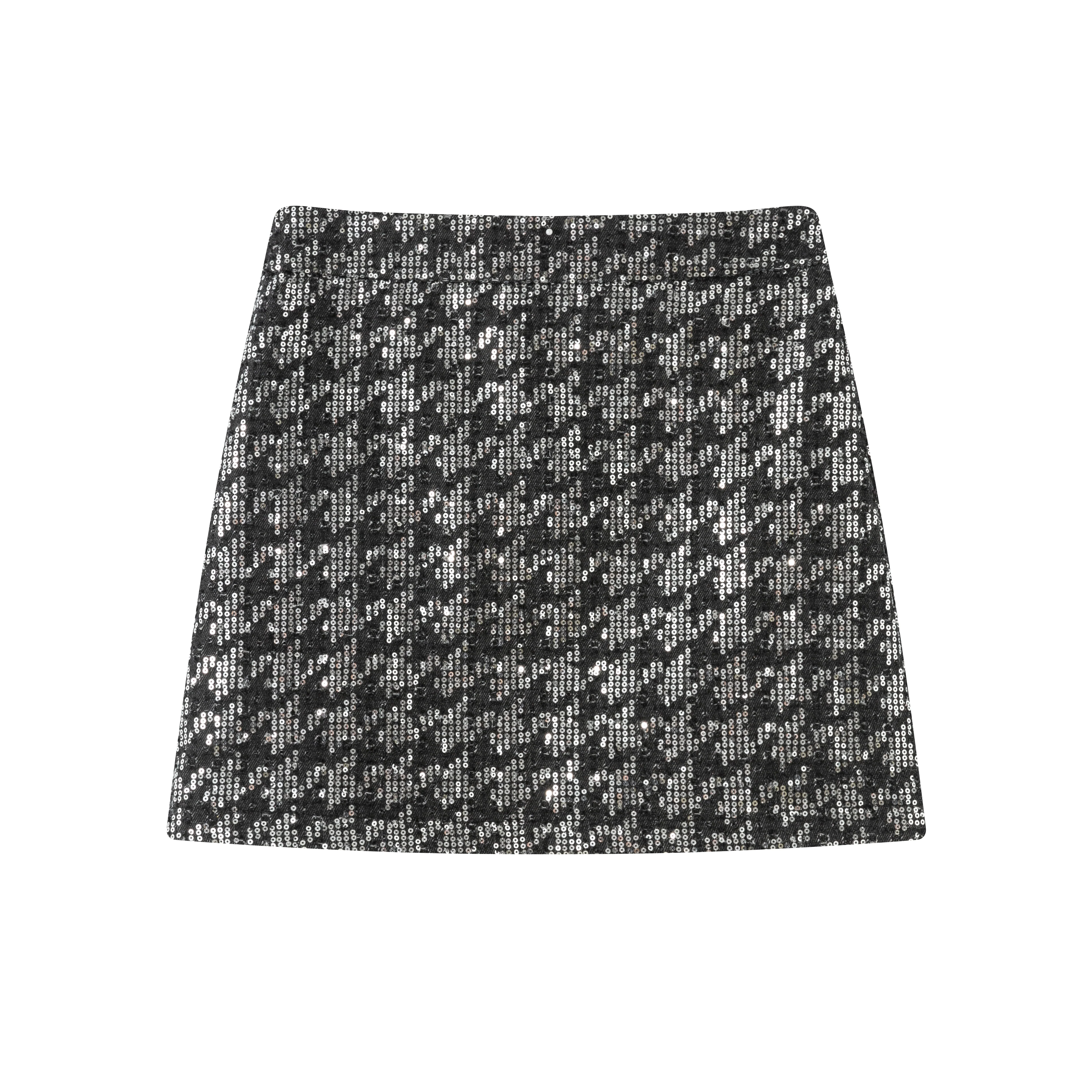 Houndstooth sequin mini skirt